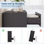 Wood Dressers for Bedroom with 4 Drawers, Modern Tall Dressers, Wide Chest of Drawers with Gold Handles,Dresser Nightstand, Storage Organizer Cabinet