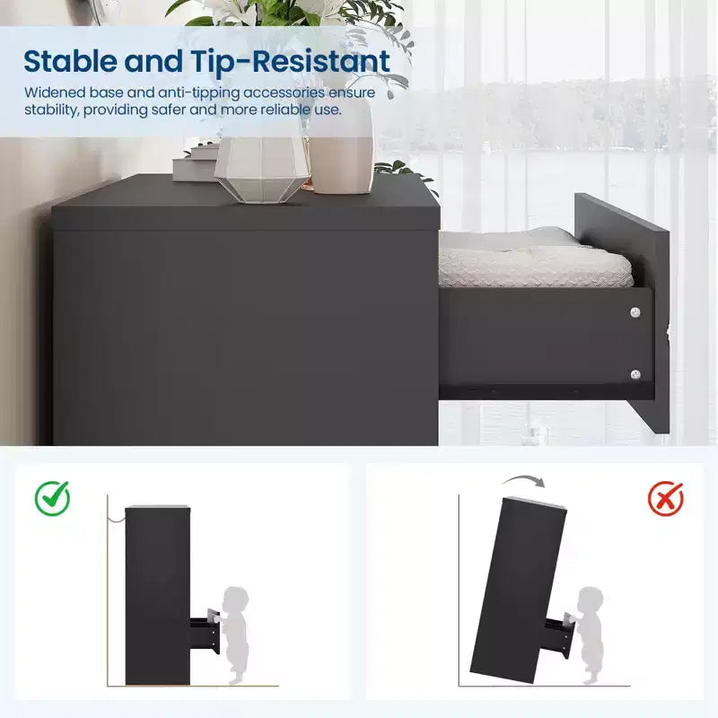 Wood Dressers for Bedroom with 4 Drawers, Modern Tall Dressers, Wide Chest of Drawers with Gold Handles,Dresser Nightstand, Storage Organizer Cabinet