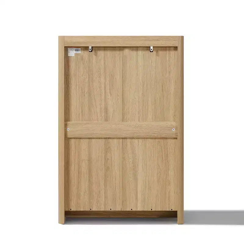 Commode Hazel Oak de 120 cm de haut à 5 tiroirs avec côtés surélevés, plateau en faux marbre, bois manufacturé, marron