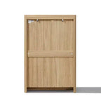 Commode Hazel Oak de 120 cm de haut à 5 tiroirs avec côtés surélevés, plateau en faux marbre, bois manufacturé, marron