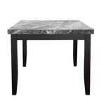 Table de salle à manger plateau marbre, grise, 6 places, 162,56 cm