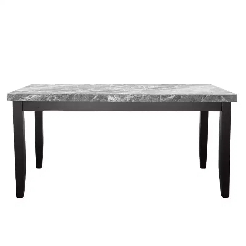 Table de salle à manger plateau marbre, grise, 6 places, 162,56 cm