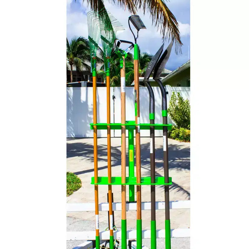 Grand support à outils manuel en acier pour remorques ouvertes, vert