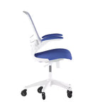 Chaise de bureau ergonomique pivotante mi-dos avec accoudoirs relevables et roulettes transparentes