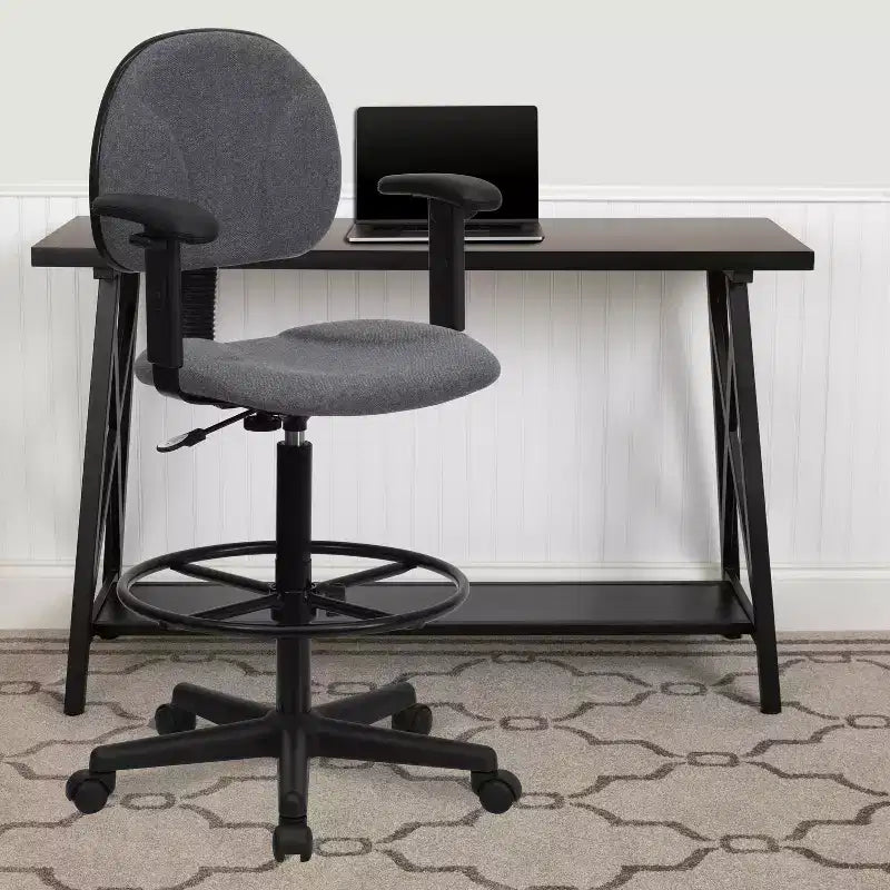 Chaise de bureau à deux vérins avec accoudoirs réglables, plusieurs couleurs
