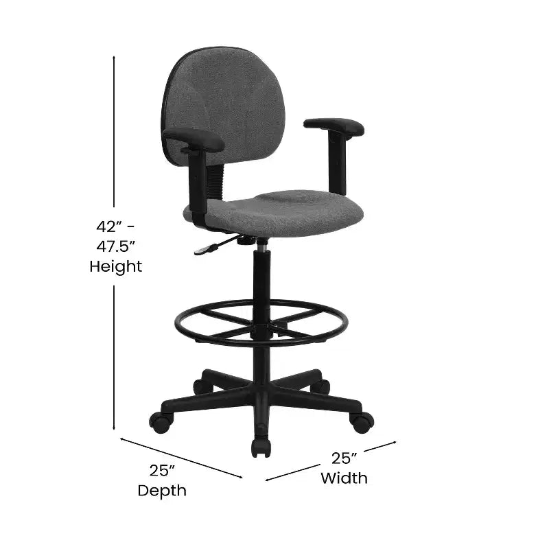 Chaise de bureau à deux vérins avec accoudoirs réglables, plusieurs couleurs