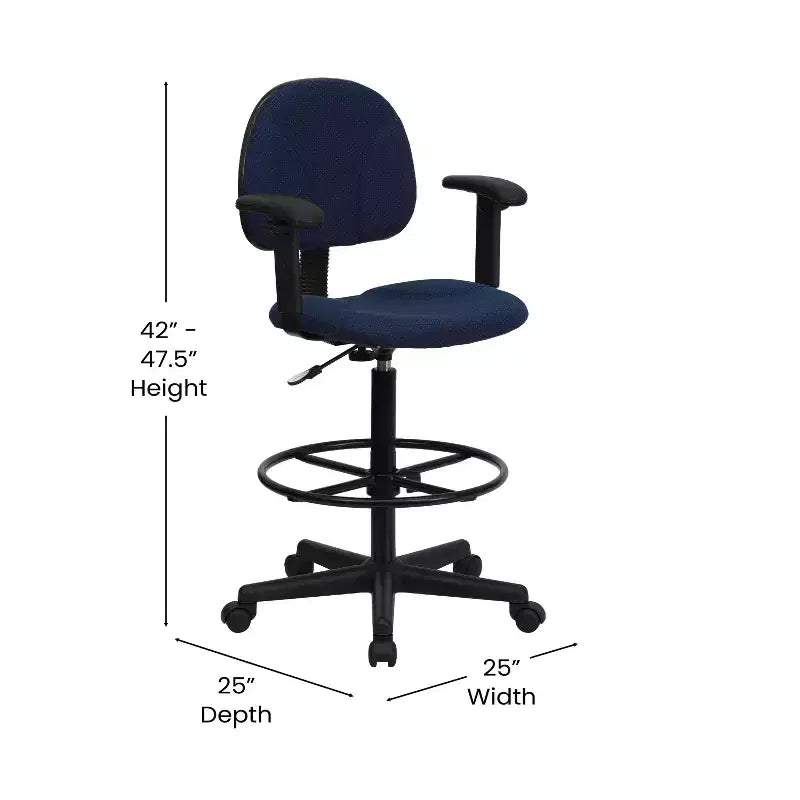 Chaise de bureau à deux vérins avec accoudoirs réglables, plusieurs couleurs