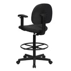 Chaise de bureau à deux vérins avec accoudoirs réglables, plusieurs couleurs