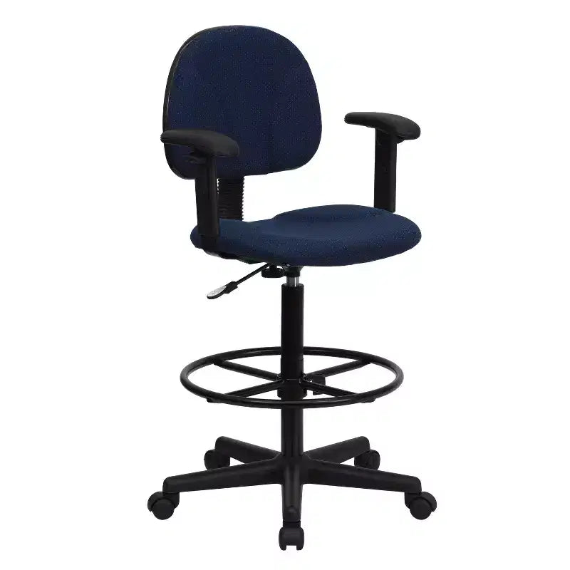 Two Cylinder Drafting Chair with Adjustable Arms, Multiple Colors