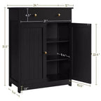 Meuble de salle de bain en bois avec étagère réglable