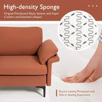 Canapé moderne en tissu 2 places avec pieds en métal pour petits espaces