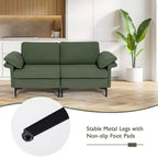 Canapé moderne en tissu 2 places avec pieds en métal pour petits espaces