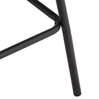 Tabouret de bar pivotant en métal noir mat de 66 cm de haut, coussin rond en cuir marron rustique avec dossier bas et repose-pieds pour comptoir de cuisine