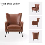 Fauteuil classique avec dossier à oreilles et clous décoratifs