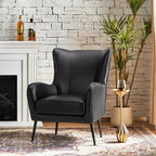 Fauteuil classique avec dossier à oreilles et clous décoratifs