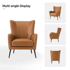 Fauteuil classique avec dossier à oreilles et clous décoratifs