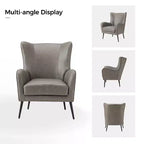 Fauteuil classique avec dossier à oreilles et clous décoratifs