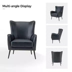 Fauteuil classique avec dossier à oreilles et clous décoratifs