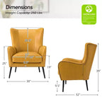 Fauteuil classique avec dossier à oreilles et clous décoratifs