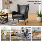 Fauteuil classique avec dossier à oreilles et clous décoratifs