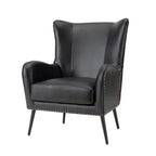 Fauteuil classique avec dossier à oreilles et clous décoratifs