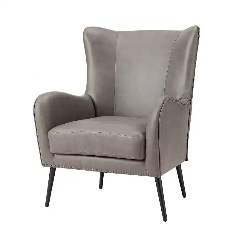 Classic Armchair with Wingback and Nailhead Trim
