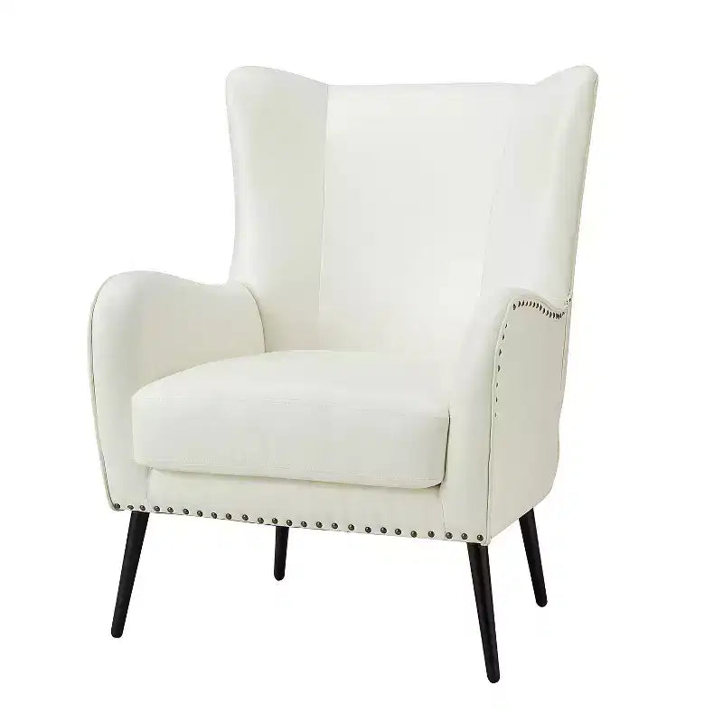 Classic Armchair with Wingback and Nailhead Trim