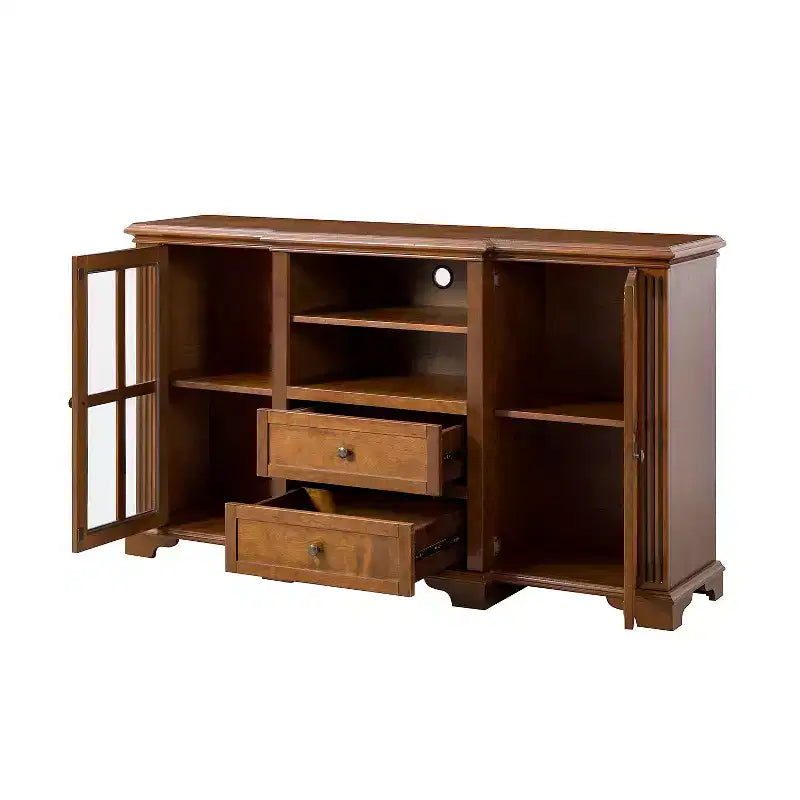 TV Stand for TVs up to 65" with 2 Drawers and Shelf, Rustic Style, Manufactured Wood