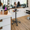 Plateau à instruments en aluminium de qualité supérieure — Chariot de coiffeur avec porte-accessoires, noir