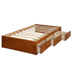 Twin Size Platform Bed, Wooden Storage Bed Frame with 3 Drawers