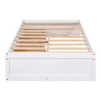 Twin Size Platform Bed, Wooden Storage Bed Frame with 3 Drawers