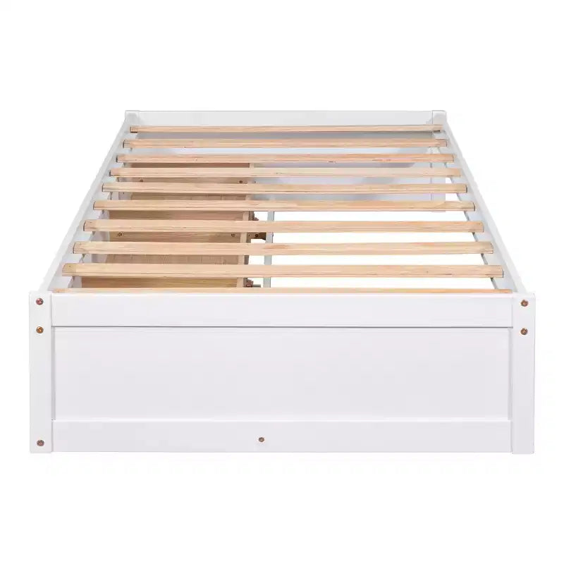 Twin Size Platform Bed, Wooden Storage Bed Frame with 3 Drawers