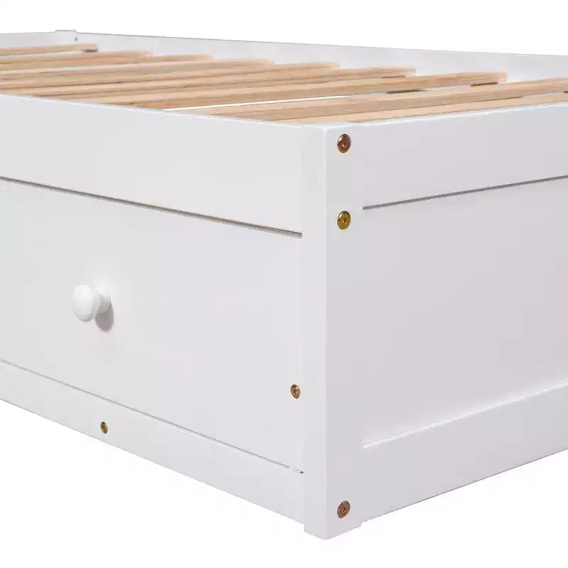 Twin Size Platform Bed, Wooden Storage Bed Frame with 3 Drawers