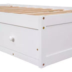 Twin Size Platform Bed, Wooden Storage Bed Frame with 3 Drawers