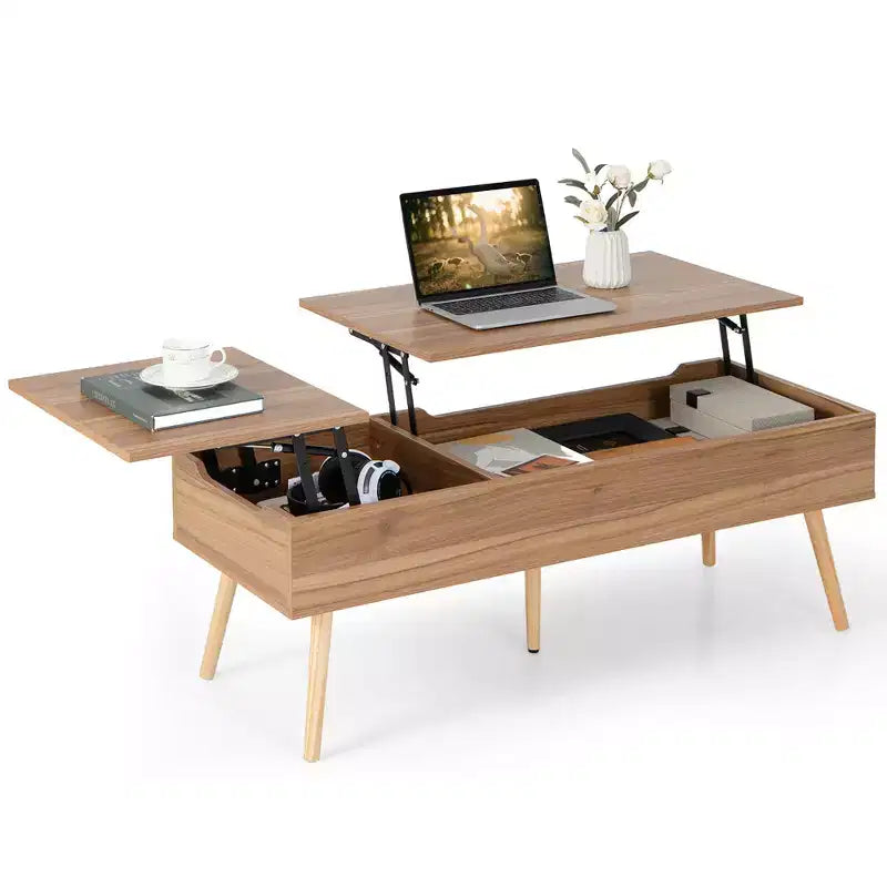 Costway 47 Lift Top Coffee Table Central Table with Hidden Compartments for Living Room