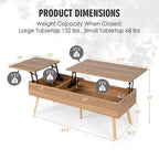 Table basse relevable 47 Table basse avec compartiments cachés pour le salon