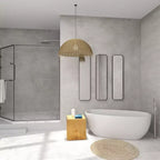 Miroir mural rectangulaire en métal avec cadre fin, 47,5 x 12 pouces