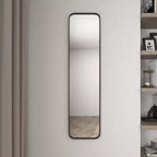 Miroir mural rectangulaire en métal avec cadre fin, 47,5 x 12 pouces
