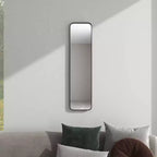 Miroir mural rectangulaire en métal avec cadre fin, 47,5 x 12 pouces