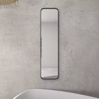 Miroir mural rectangulaire en métal avec cadre fin, 47,5 x 12 pouces