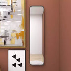 Miroir mural rectangulaire en métal avec cadre fin, 47,5 x 12 pouces