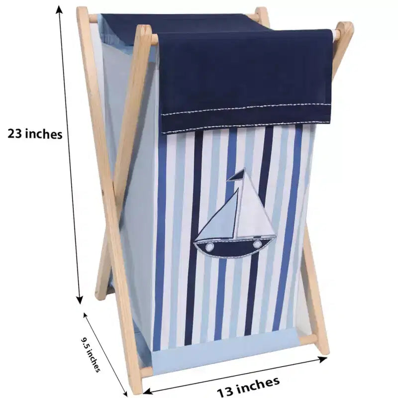 Panier à linge Petit Marin avec cadre en bois