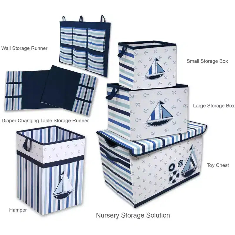 Panier à linge Petit Marin avec cadre en bois